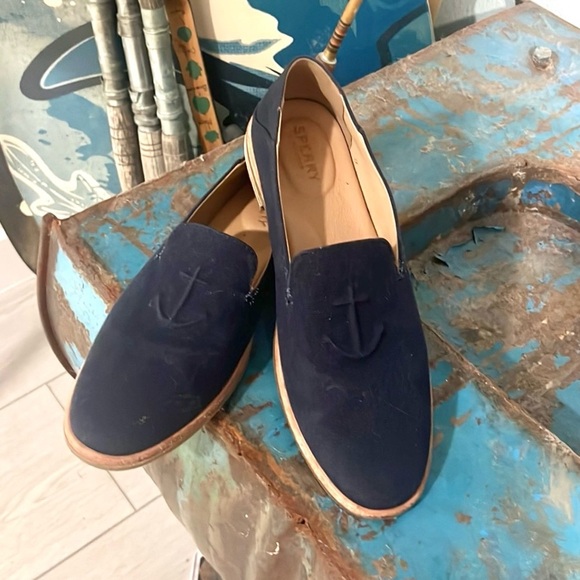 Sperry Shoes, Size 10,Seaport Levy Loafers Slip-On Flats Comfort Blue Canvas - Picture 1 of 7
